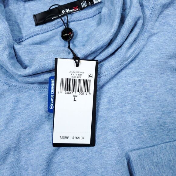 RLX Ralph Lauren Women's Performance Cotton Blend Turtleneck Blue Heather Large - Picture 5 of 10